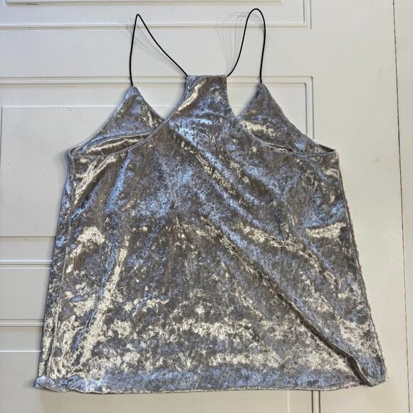 Mod Ref Tops - Mod Ref Silver Gray Crushed Velvet Camisole Tank Top Size Small